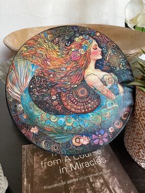 Vibrant Mermaid Decorative Decoupage Canvas - Turquoise & Multicolor